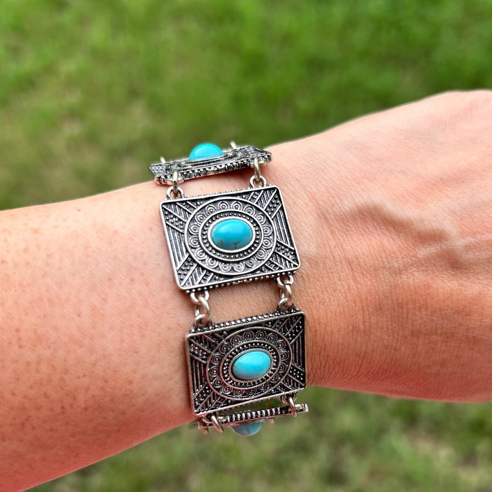 Silver and Turquoise Bracelet